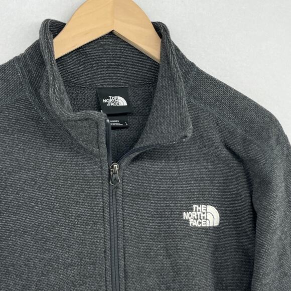 THE NORTH FACE Sweatshirt Mens L Textured Cap Rock 1/4 Zip Pullover Fleece Gray - Picture 2 of 16